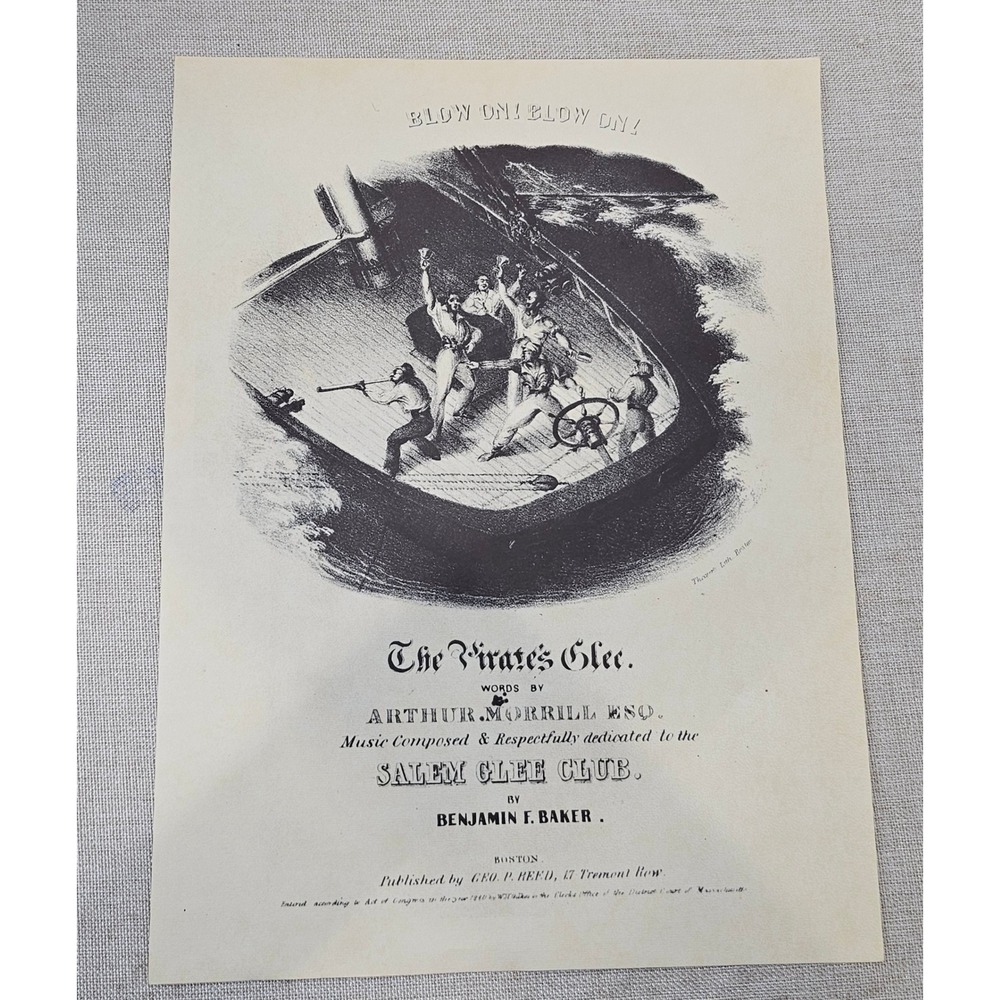 Thayer Lith Boston Pirate's Glee Hennessey's Quick Step Music Cover Prints 10x13